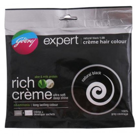 Godrej Expert Rich CrÃ¨me Ammonia Free Hair Colour, Natural Black (20 g + 20 ml)