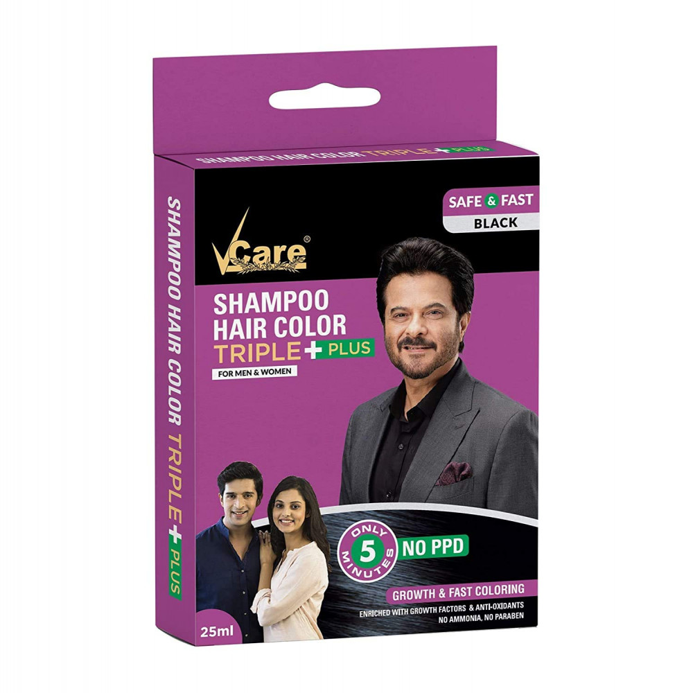 V Care Shampoo Hair Color (Black) 25ml